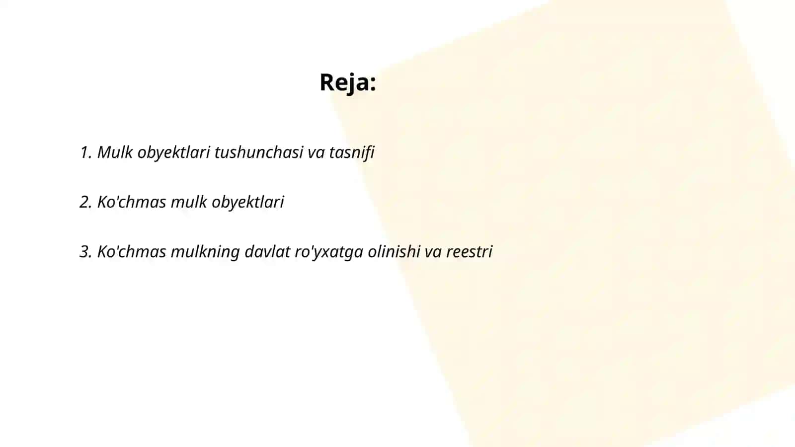 Mulk obyektlari va subyektlari 2