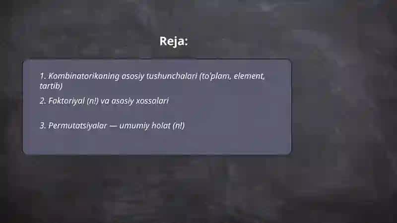 Koмbinаtоriка elementlаri 2