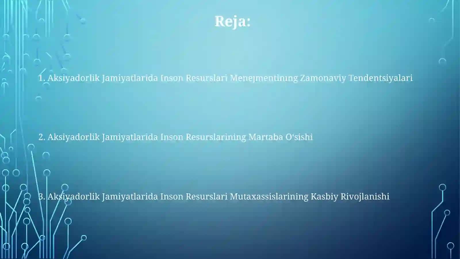 Aksiyadorlik Jamiyatlarida Inson Resurslarining Martaba O‘sishi 2