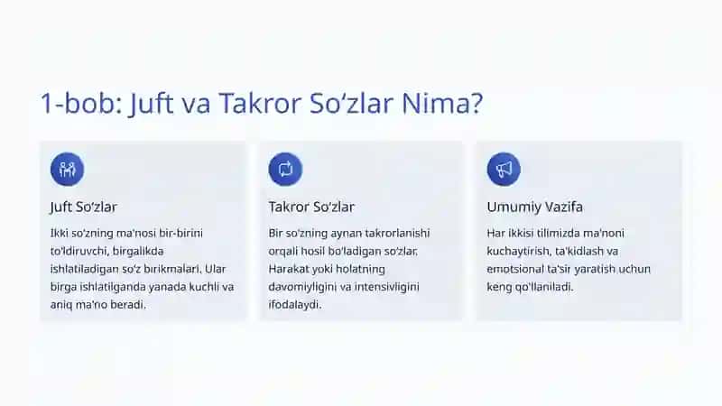 Juft va Takror Soʻzlar: Oʻzbek Tilining Qiziqarli Fenomeni 2