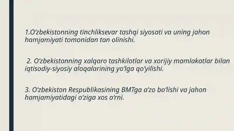 O'zbekistonva Jahon hamjamiyati 2