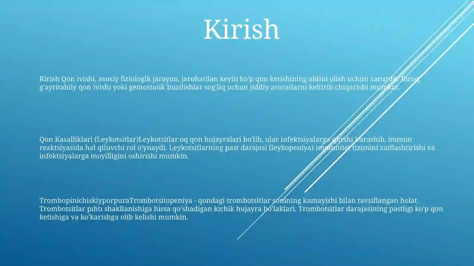 Qon Kasalliklari( Lekos, Tronbopinichiskiyporpura) 2