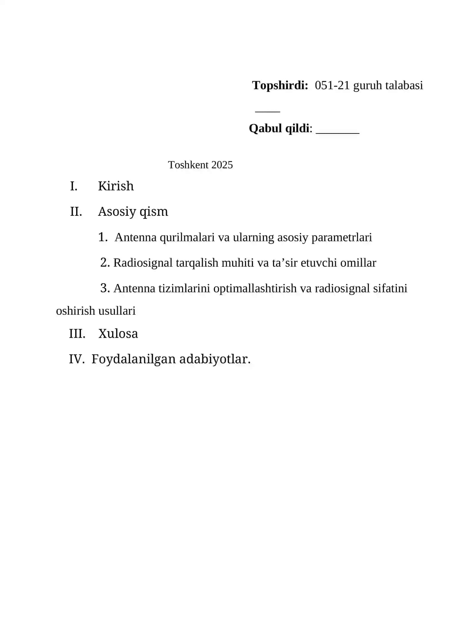 Antenna qurilmalari va radiosignallar tarqalish muhiti 2