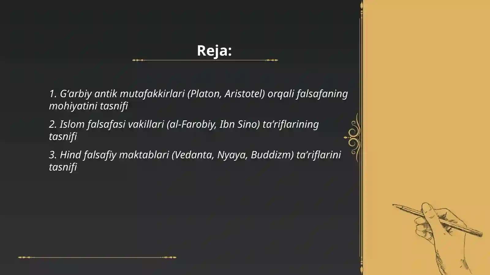 Falsafaning mohiyatiga oid Sharq va Ğarb mutaffakkirlari taʼriflarini tasniflash 2