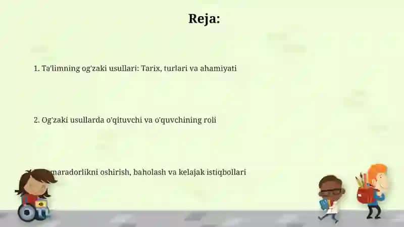 Ta'limning og'zaki me'todlari 2