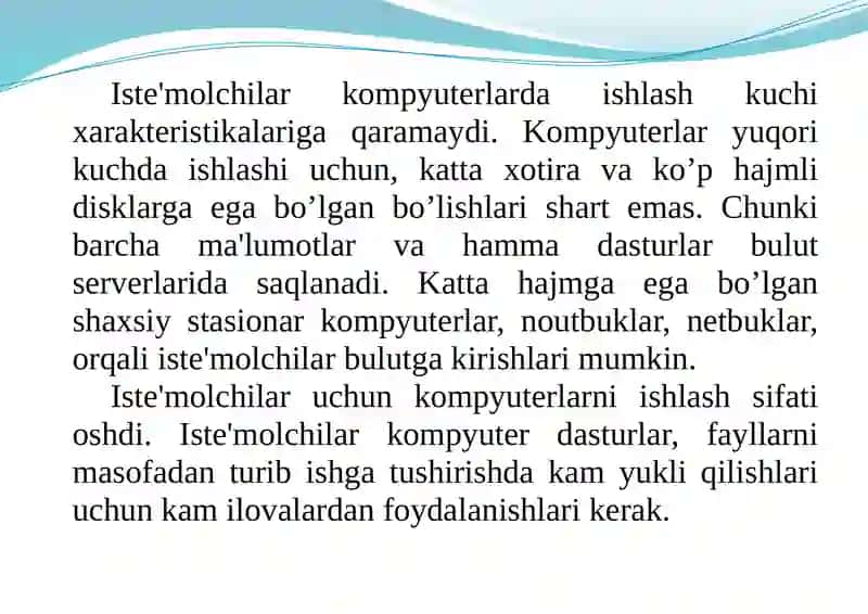 Ma’lumotlar va bulutdagi ma’lumotlar bazasini tarmoqda saqlash 2
