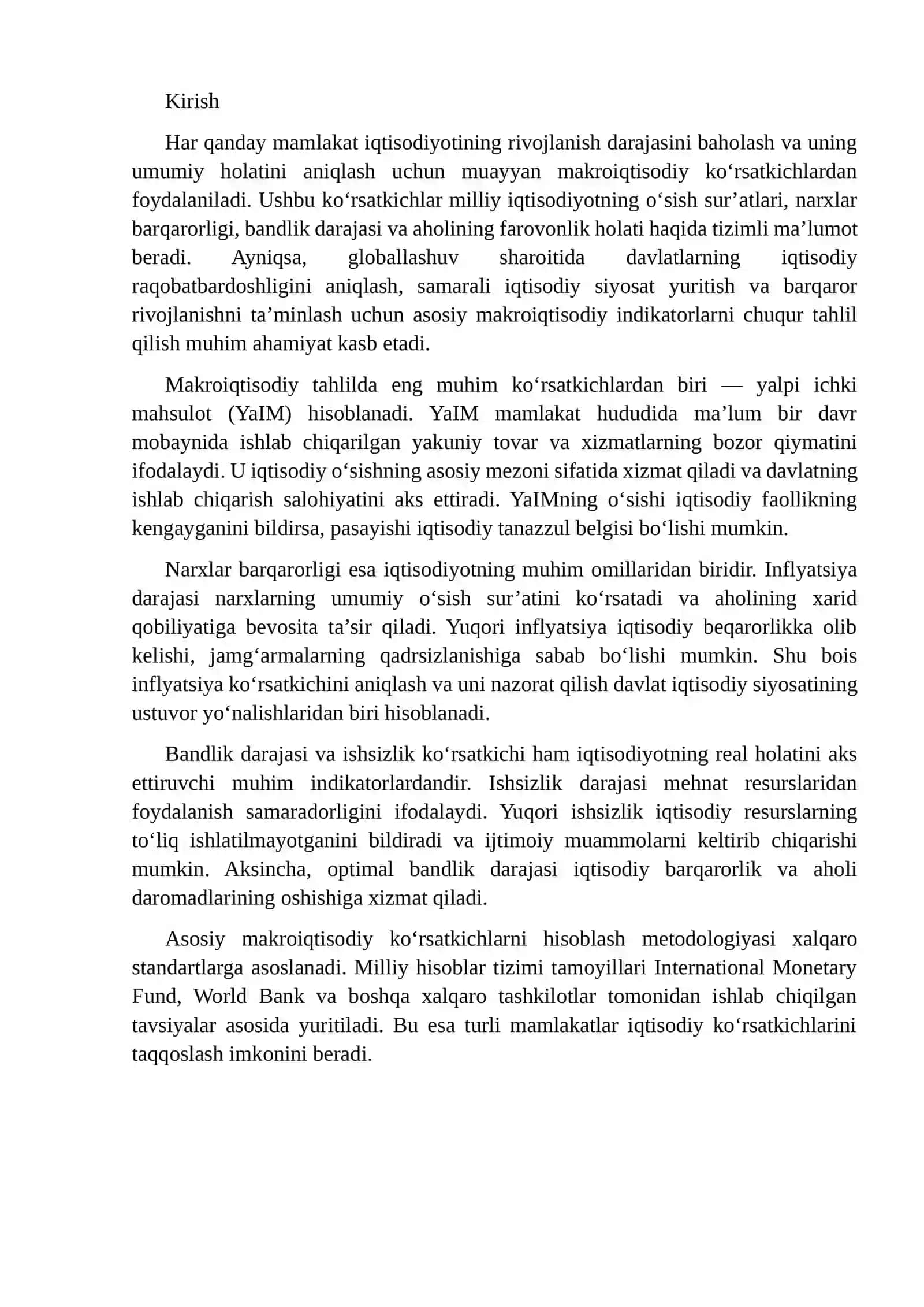 Asosiy makroiqtisodiy ko‘rsatkichlar 2