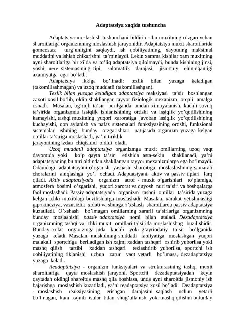 Sport fiziologiyasi 2