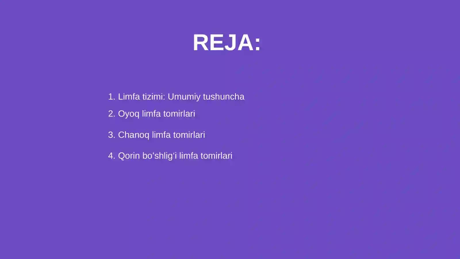 Oyoq, chanoq, qorin boʻshligʻi limfa tomirlari va tugunlari 2