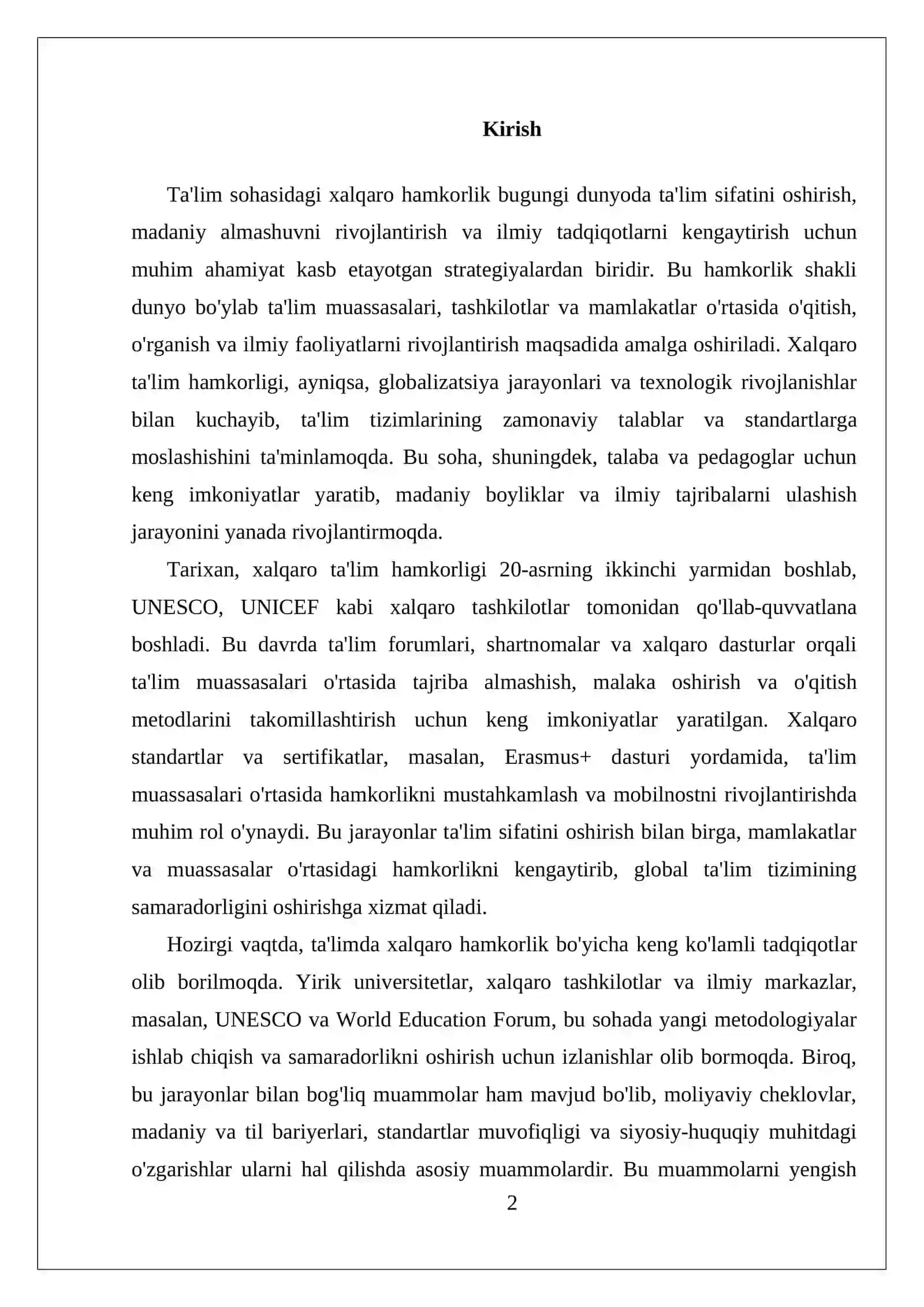 TA'LIM SOHASIDAGI XALQARO HAMKORLIK 2