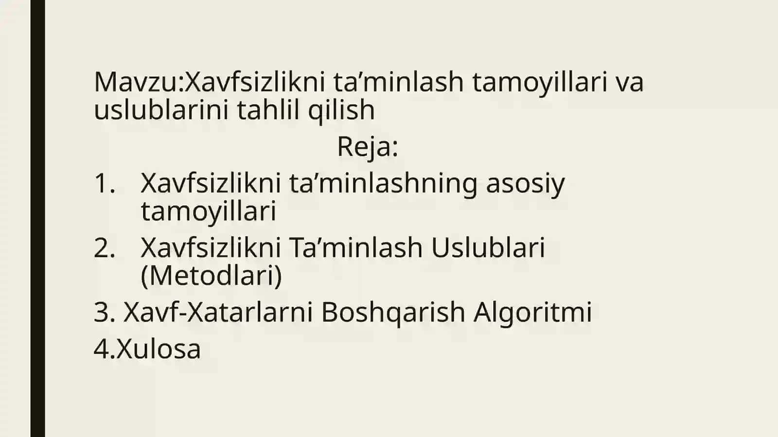 Xavfsizliknita’minlash tamoyillari va uslublarini tahlil qilish 2