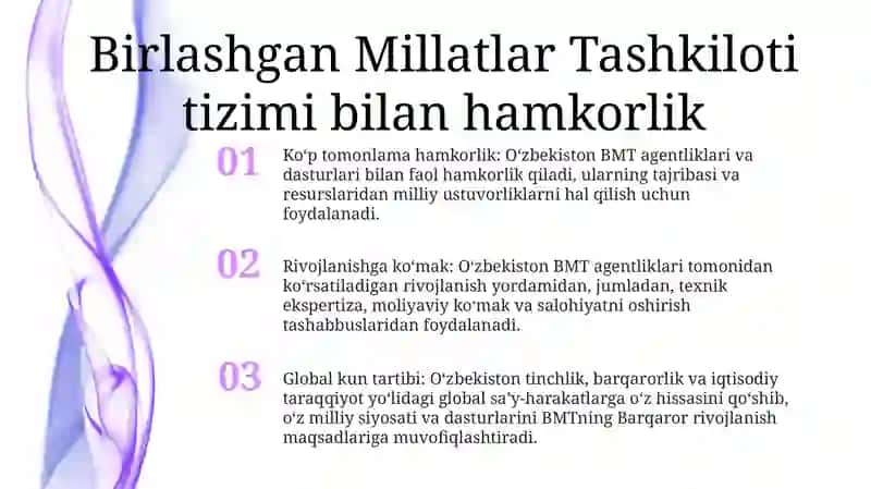 O'Zbekistonning Xalqaro Tashkilotlar Bilan Hamkorlik Aloqalari 2