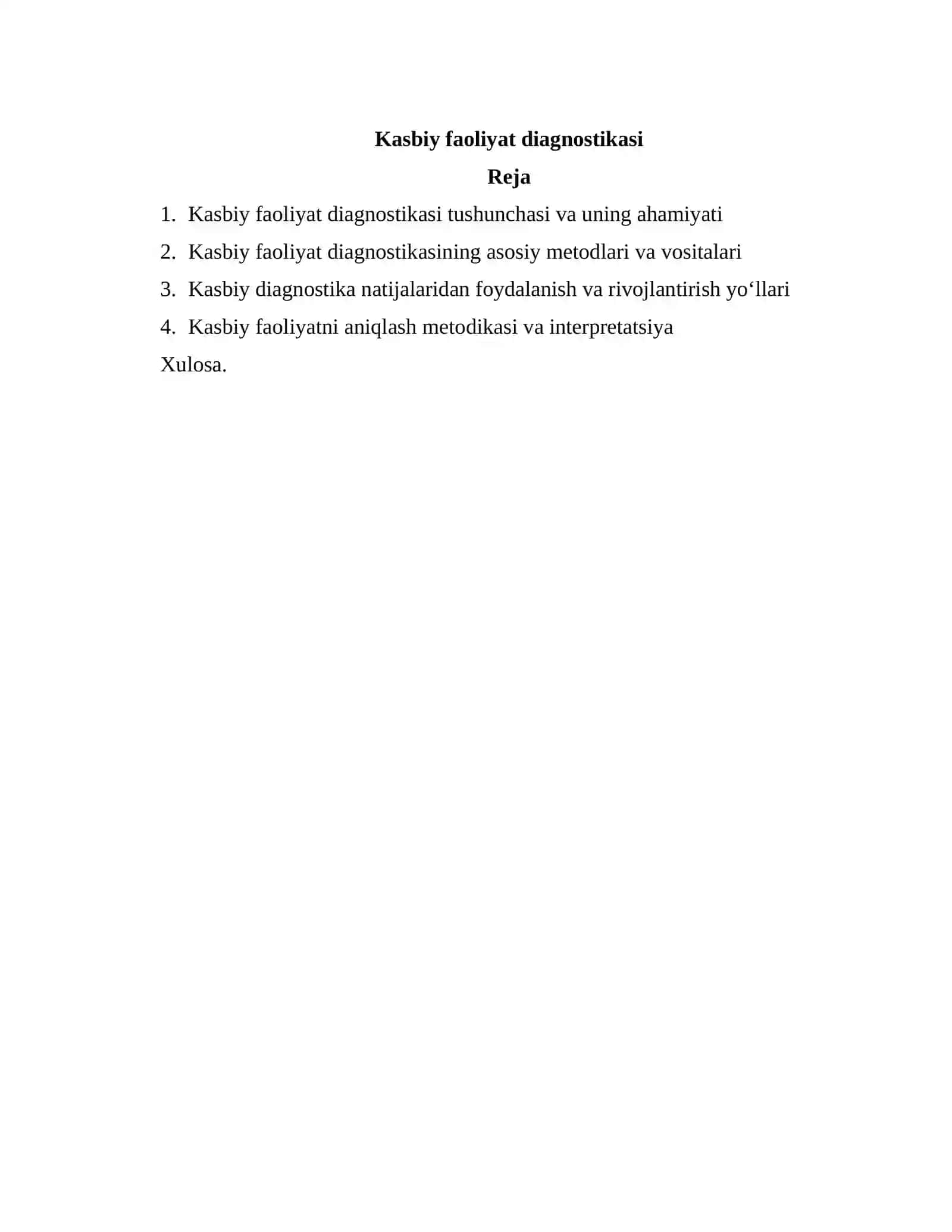 Kasbiy faoliyat diagnostikasi 2