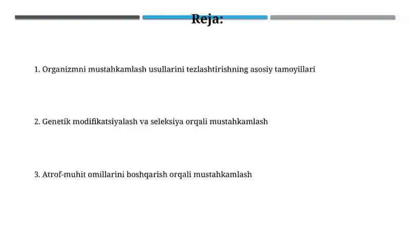 Organizmni chiniqtirish usullari-akseleratsiya 2
