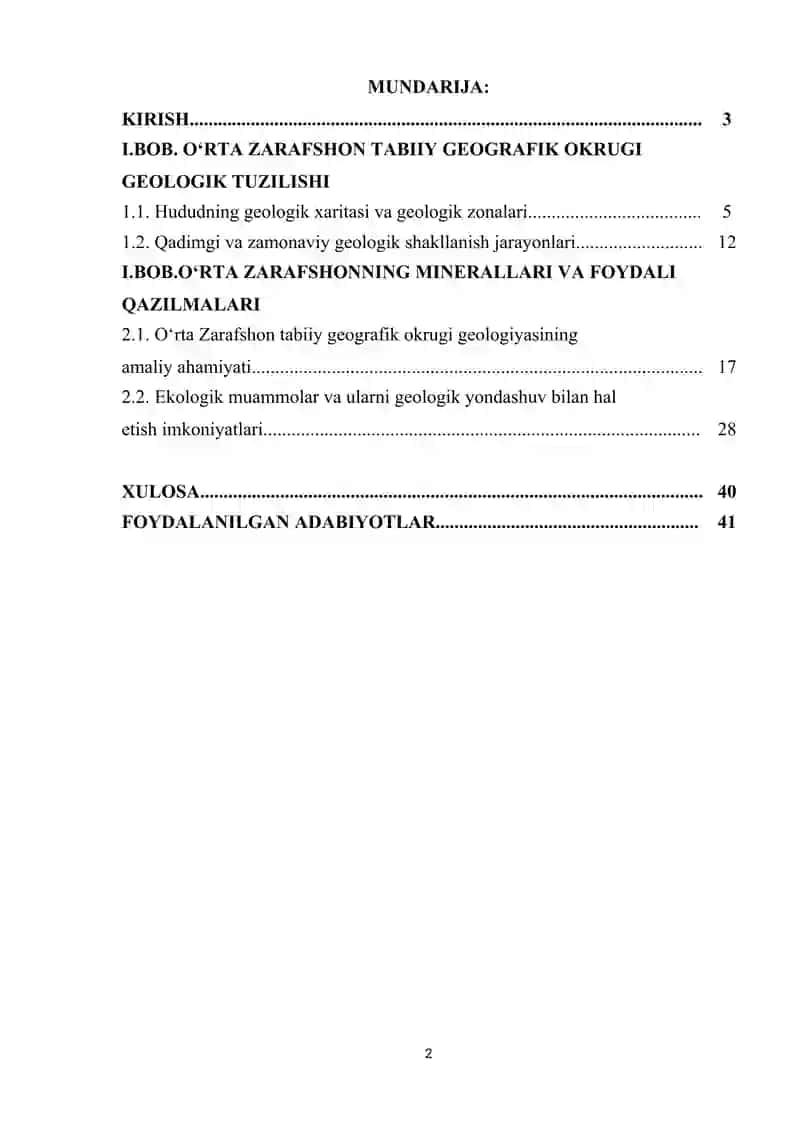 O'RTA ZARAFSHON TABIIY GEOGRAFIK OKRUGINING GEOLOGIK VAZIYATI 2