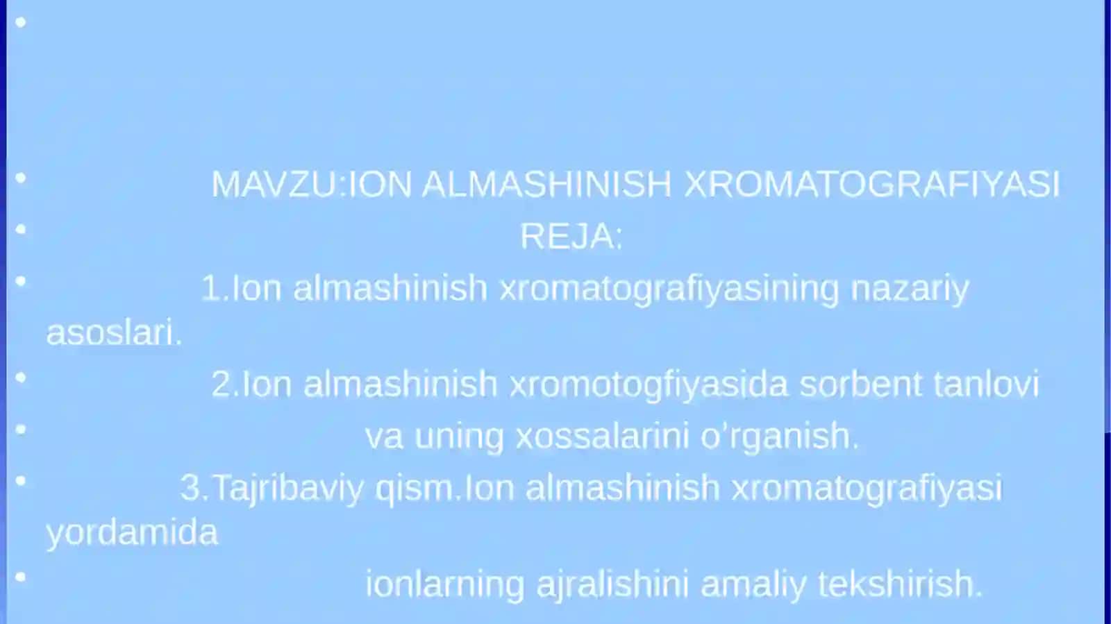 ION ALMASHINISH XROMATOGRAFIYASI 2