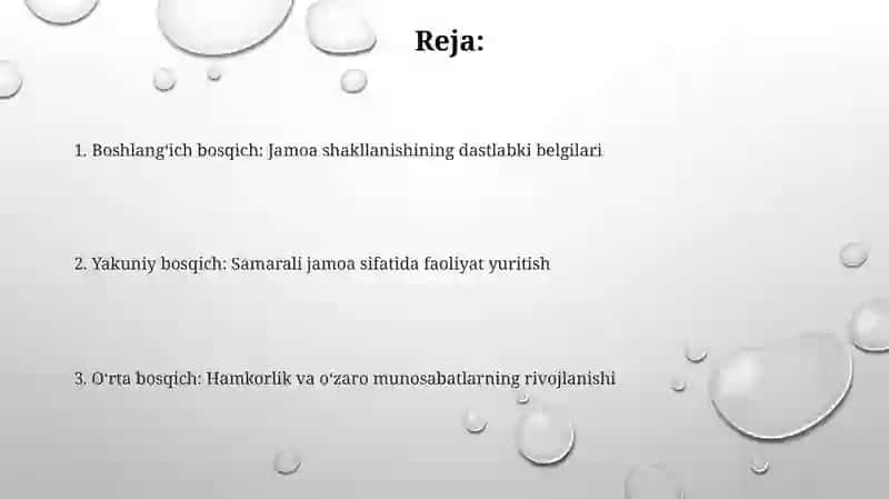 Boshlanğich sinflarda òquvchilar jamoasini shakllantrish bosqichlsri 2