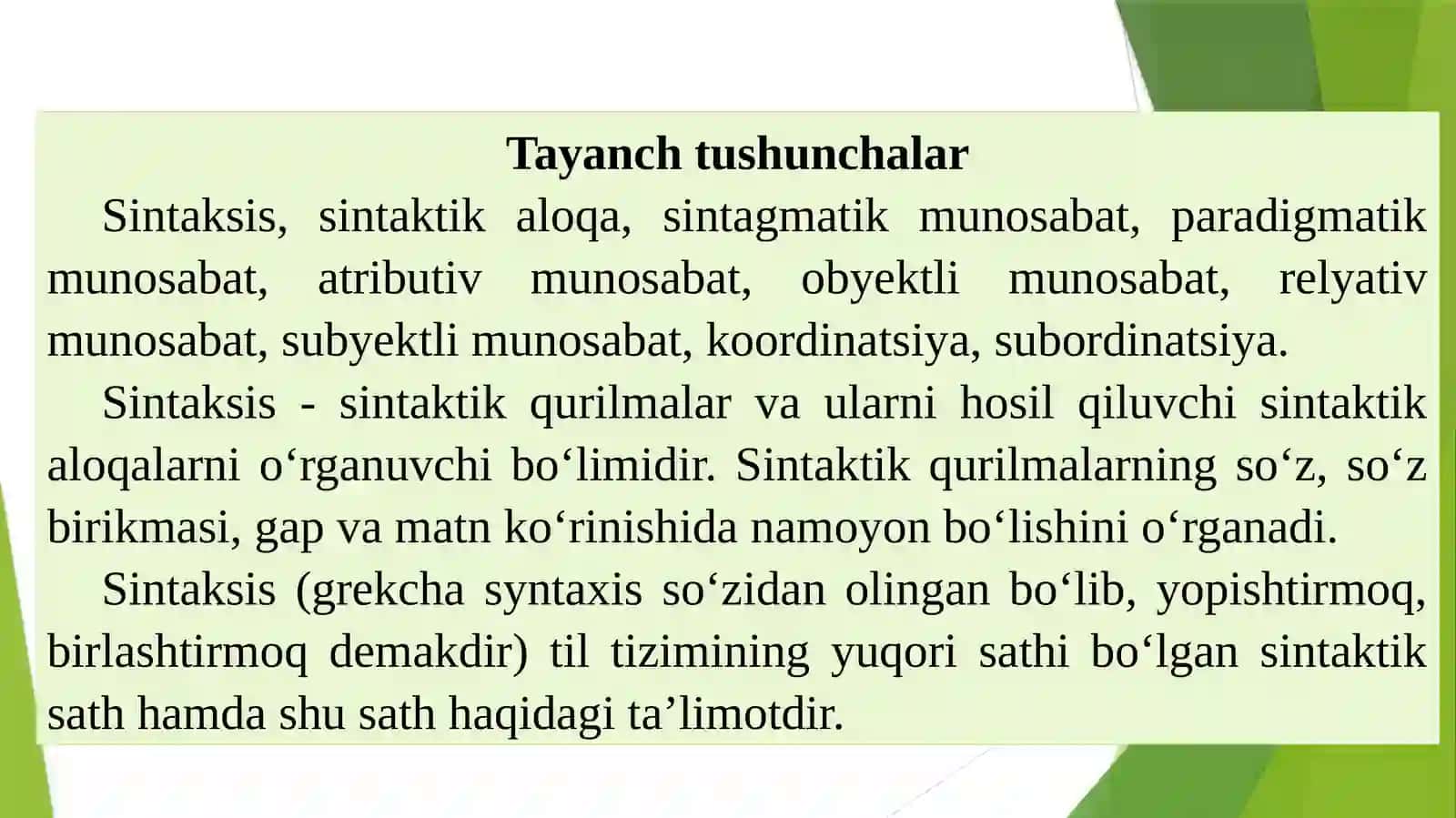 1-Ma`ruza.Sintaksis kursigakirish 2