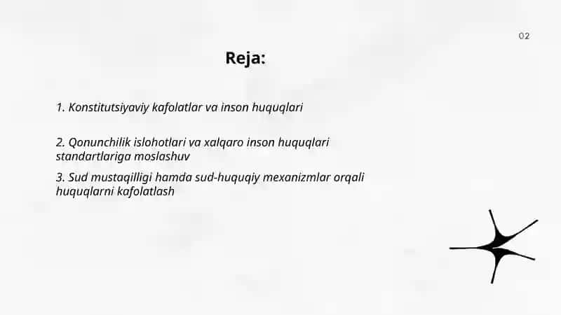 Yangi Oʻzbekistonda inson haq huquqlari va erkinliklari kafolatining yaratilishi 2
