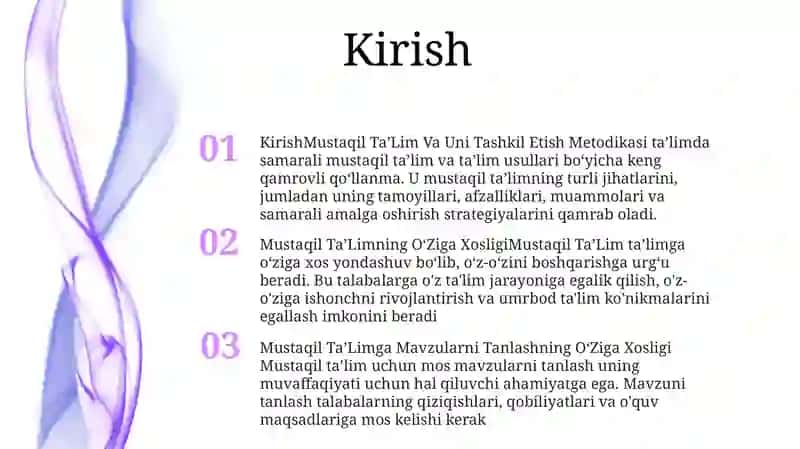 Mustaqil TaʼLim Va Uni Tashkil Etish Metodikasi 2