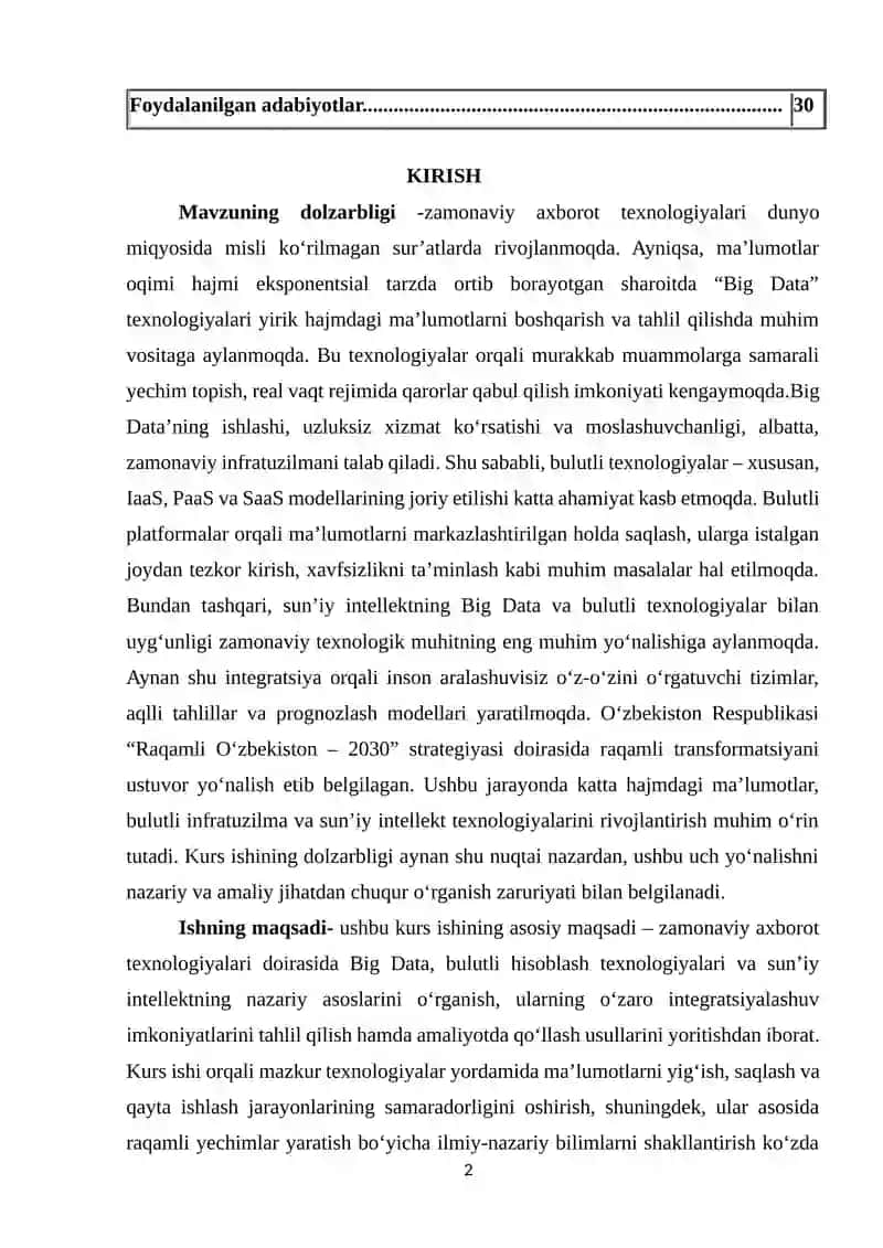 BIG DATA TEXNOLOGIYALARINING NAZARIY ASOSLARI VA ULARNING STRATEGIK AHAMIYATI 2