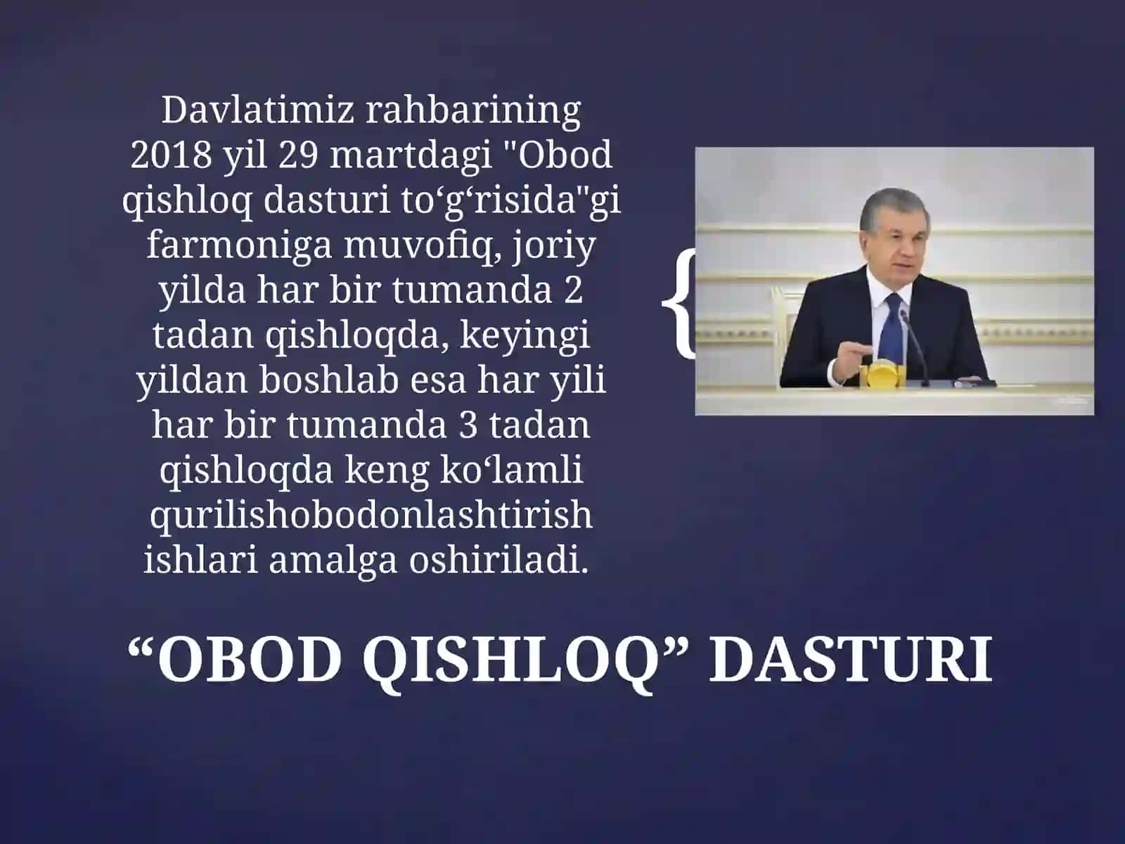 “OBOD QISHLOQ” DASTURI 2
