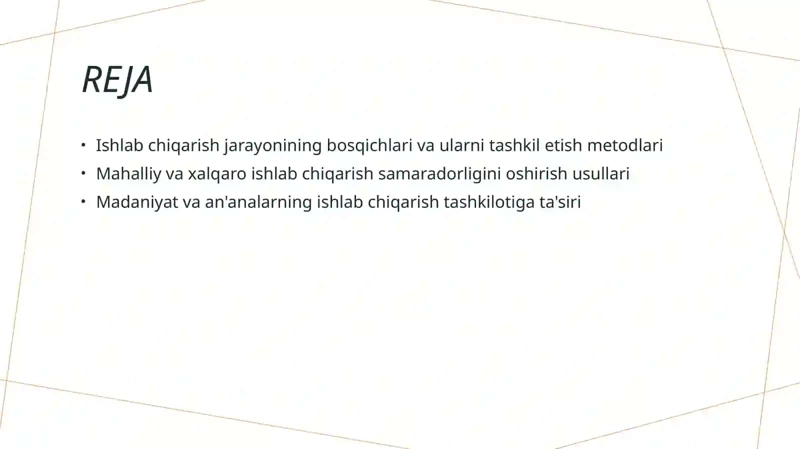 Ishlab chiqarish jarayoni va uni tashkil etish 2