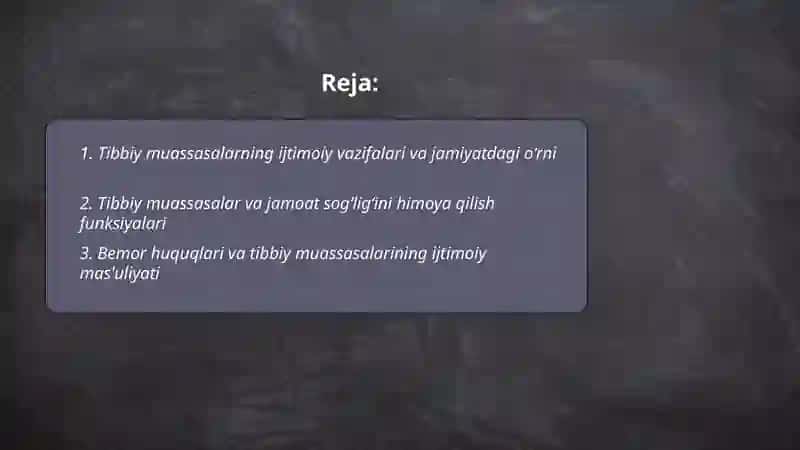 Tibbiy muosasalar ijtimoy tashkilot sifatida 2