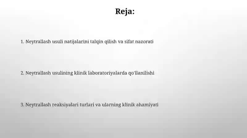 Neytrallanish usuli klinik laboratoriyalarda qollanilishi 2