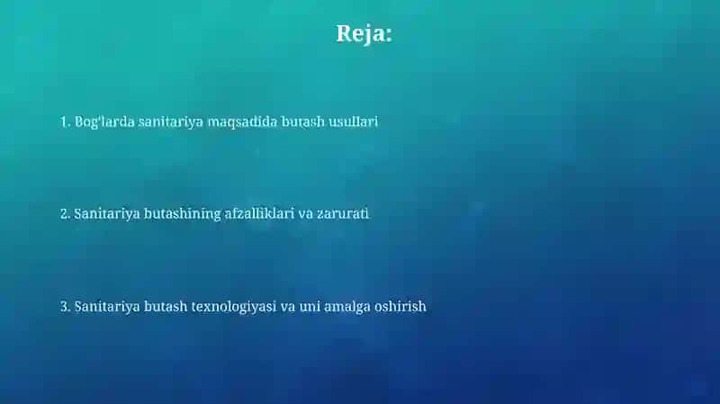 Sanitariya obrezkasi texnologiyasi 2