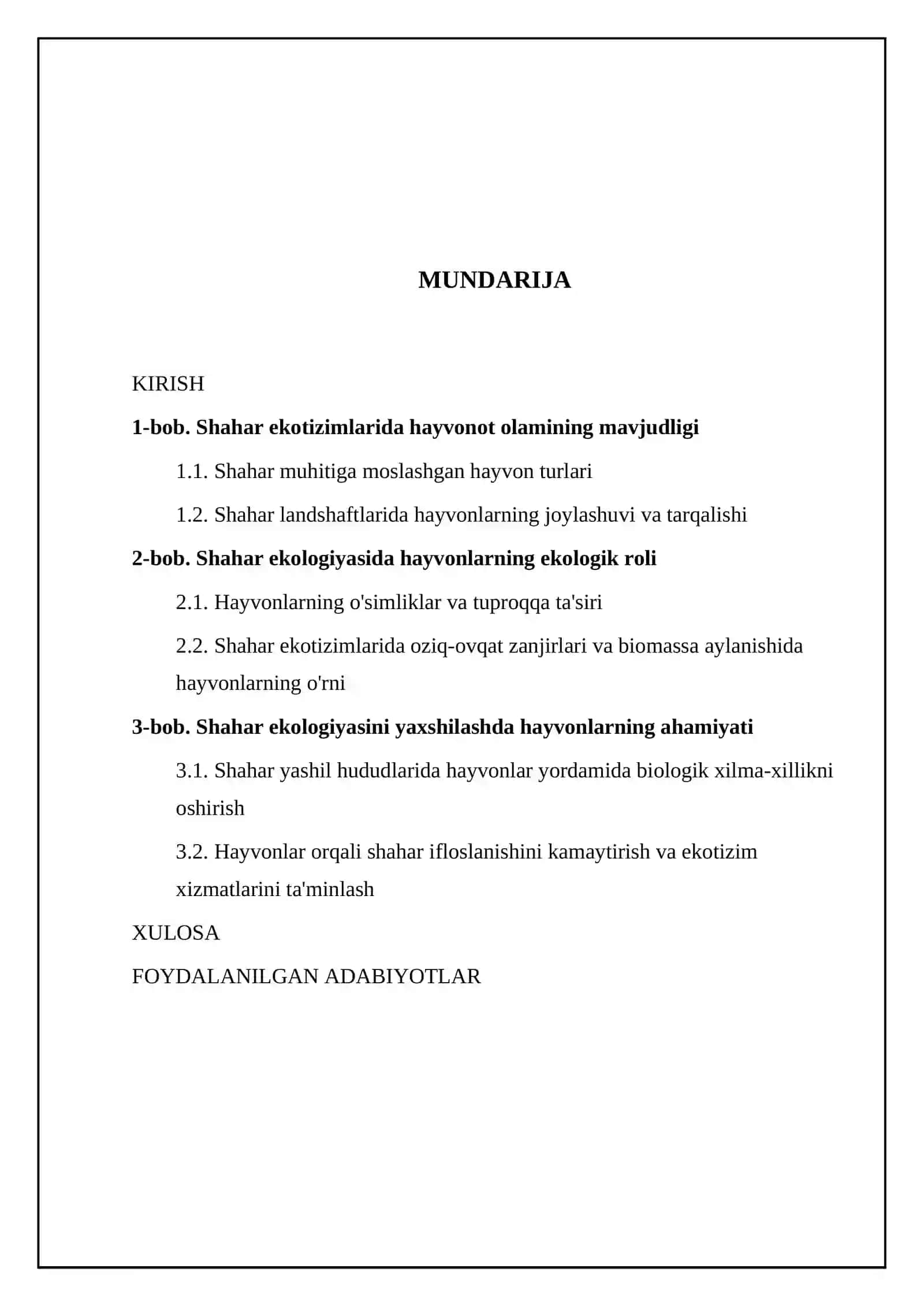 Shahar ekologiyasida hayvonlar roli 2