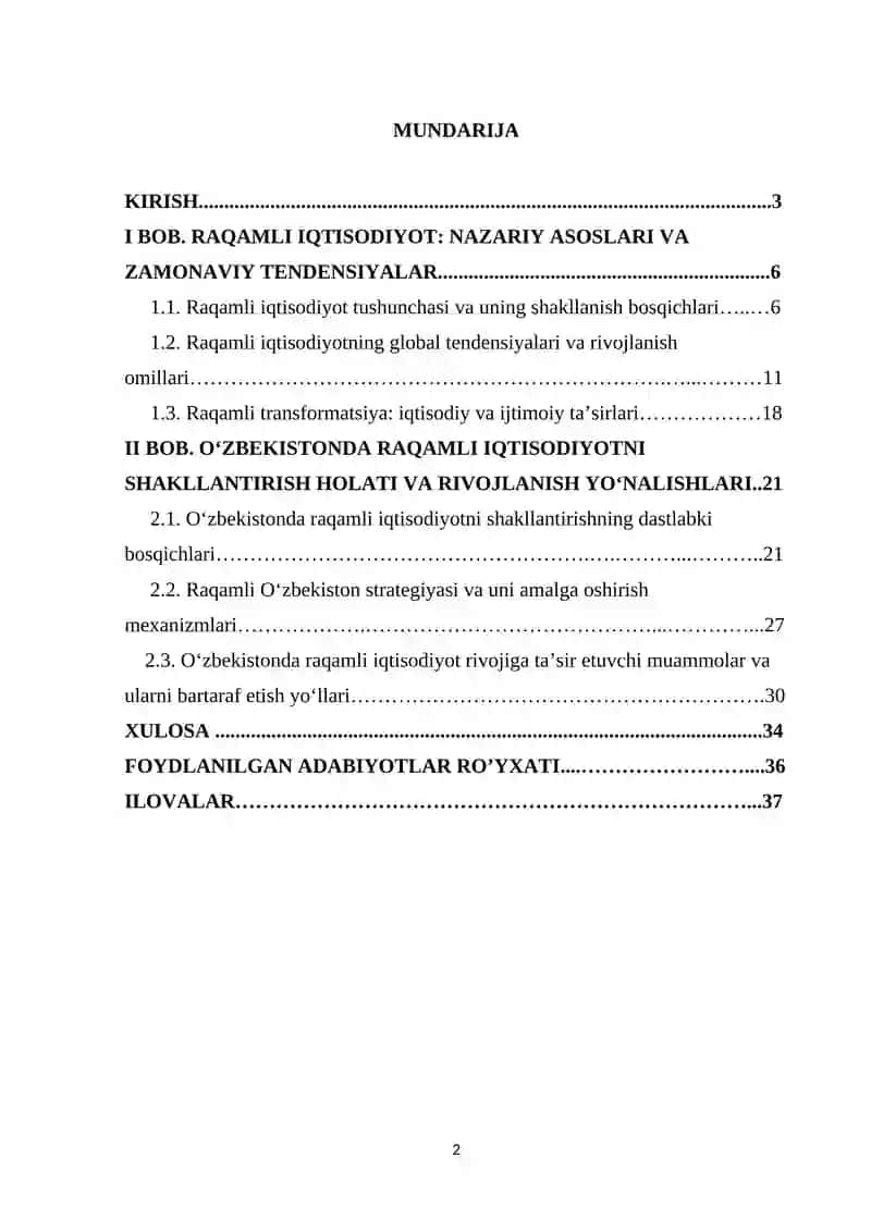 BOB. RAQAMLI IQTISODIYOT: NAZARIY ASOSLARI VA ZAMONAVIY TENDENSIYALAR 2