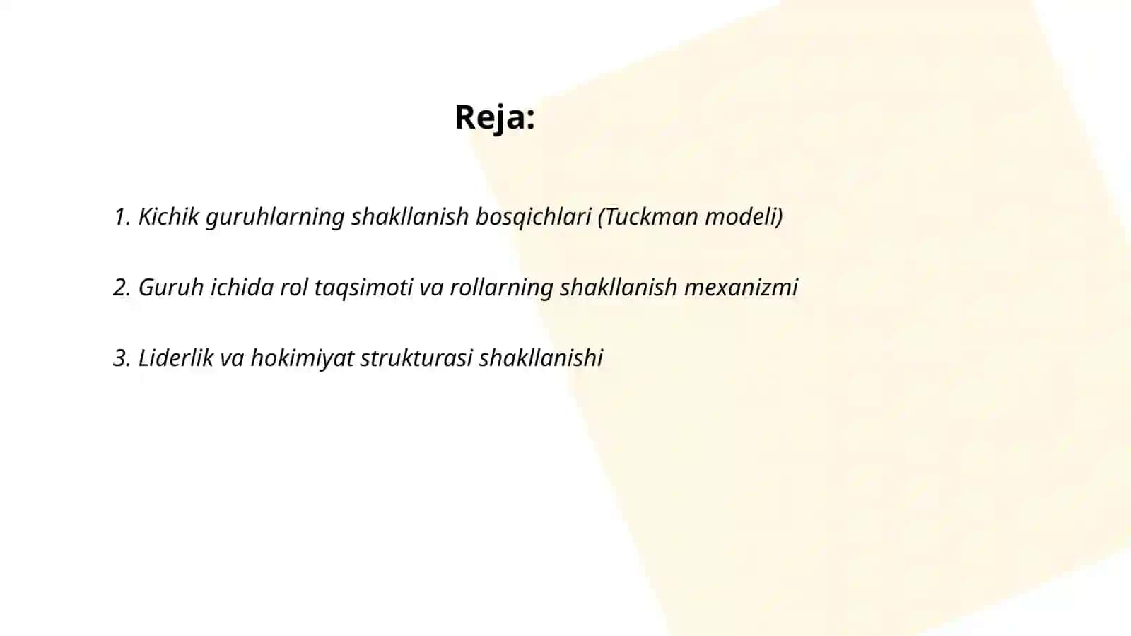 Kichik guruhlarning shakllanish mexanizmi 2
