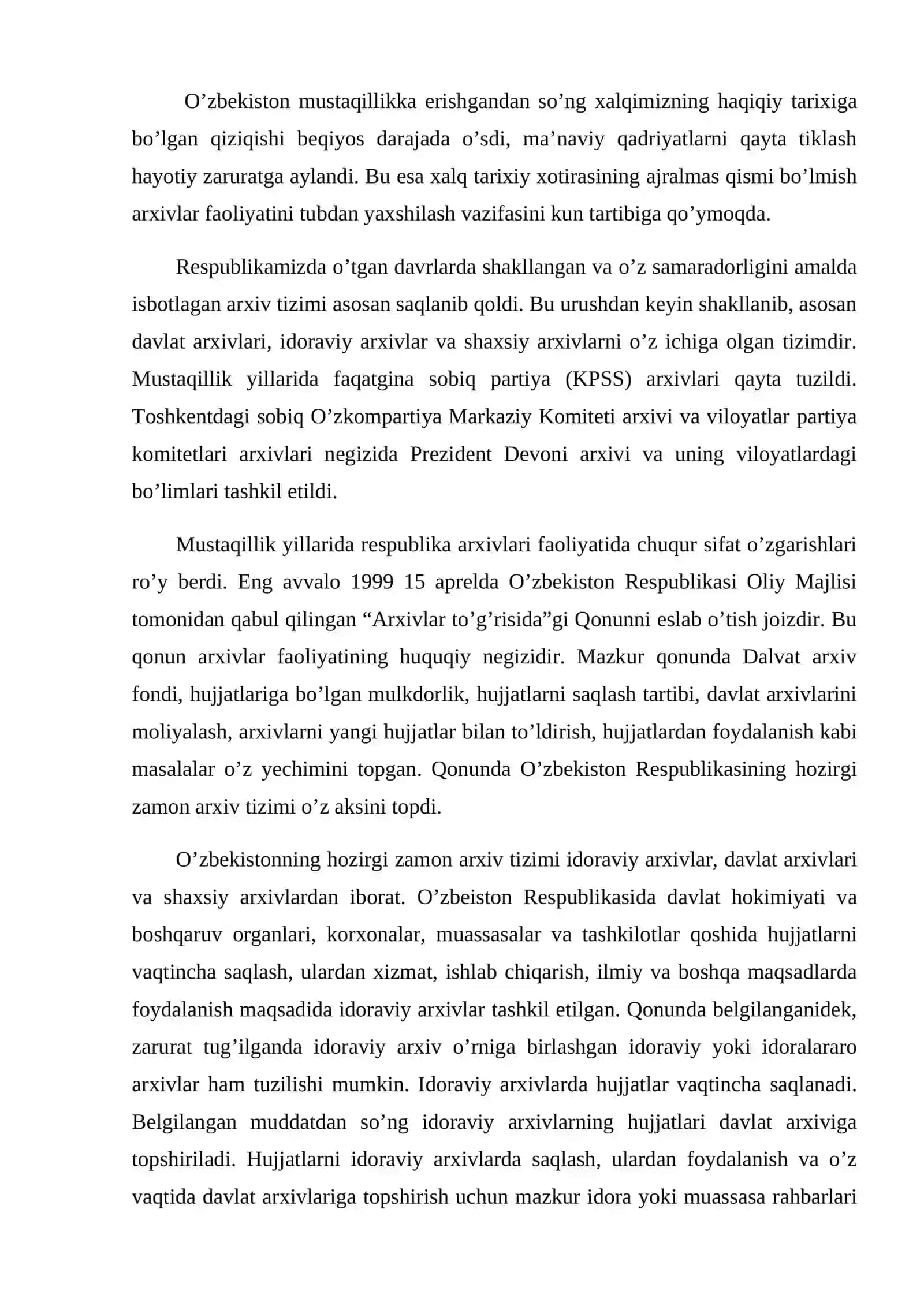 Markaziy Davlat arxivining ish reglamenti 2