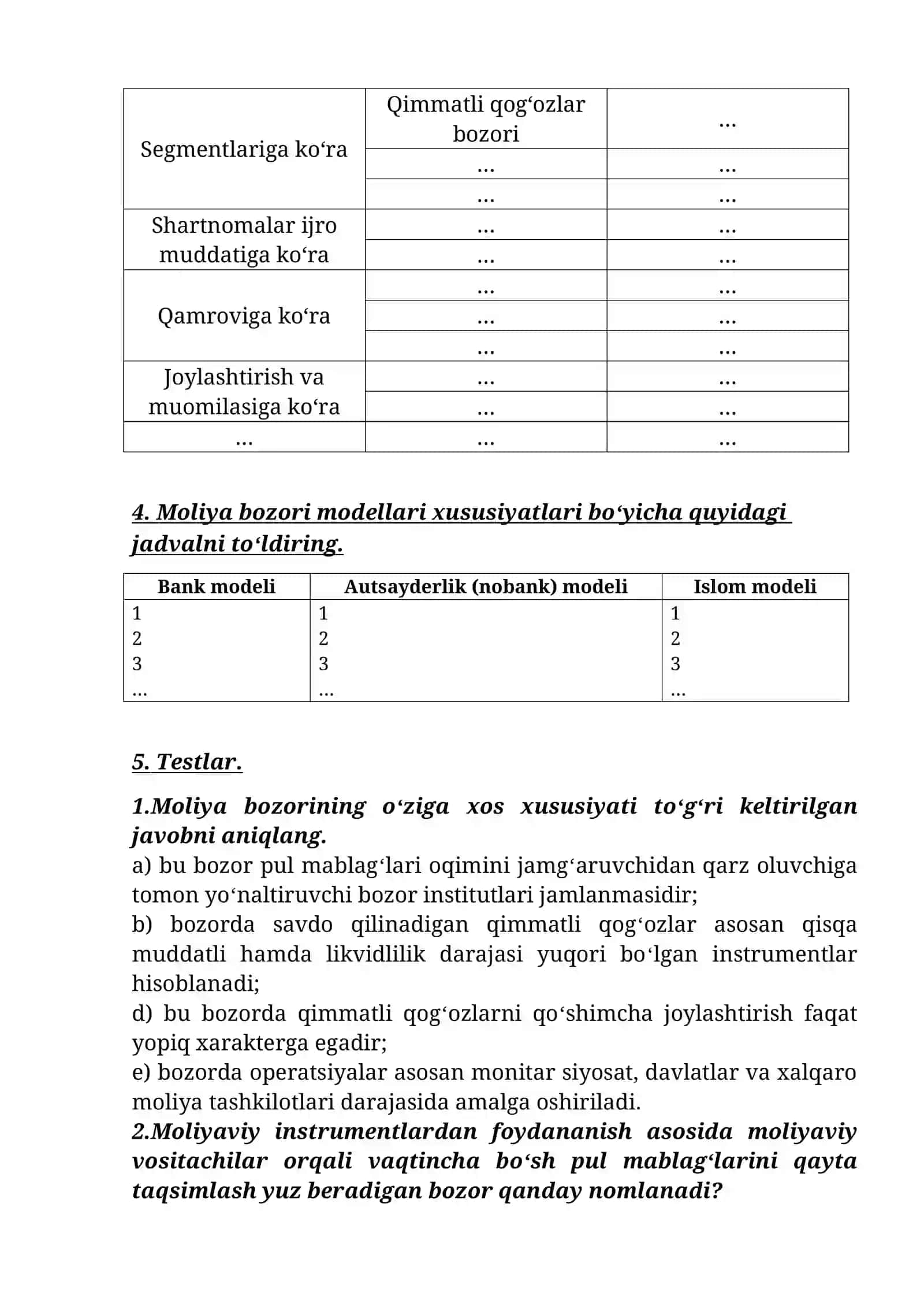 AMALIYOT DARSI UCHUN TOPSHIRIQLAR(1-mavzu) 2