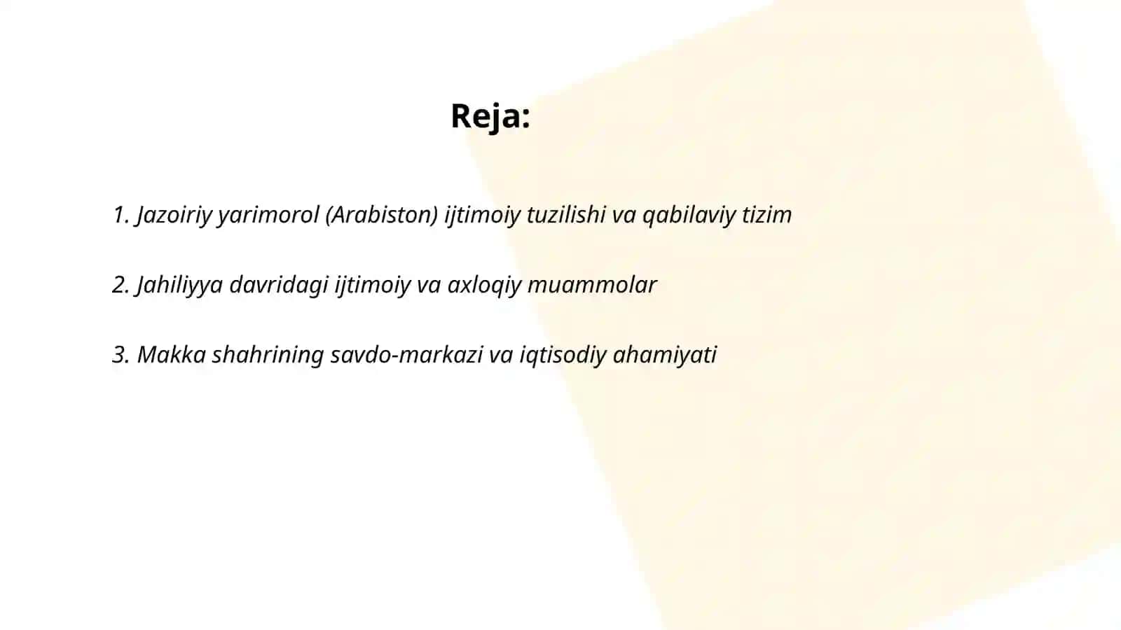 Islom dinining paydo bo'lishidagi ijtimoiy siyosiy va madaniy sharoitlar 2