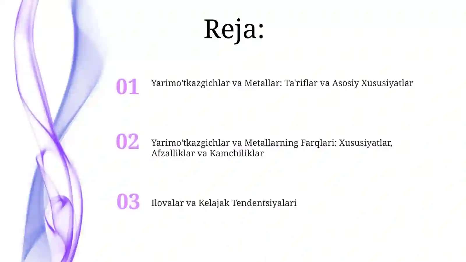 Yarimo'tkazgichlar va Metallar: Ta'riflar va Asosiy Xususiyatlar 2