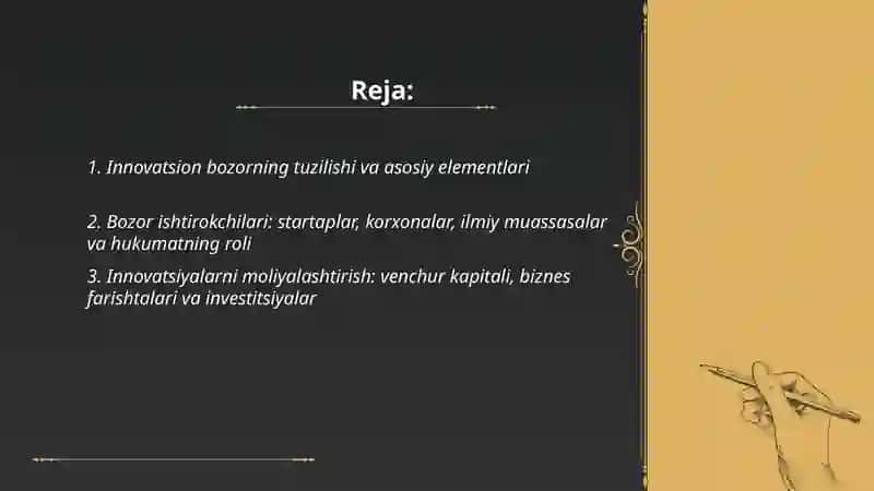 Innovatsion bozorning tuzilishi va uning yangi texnologiyalar rivojlanishiga tasiri 2