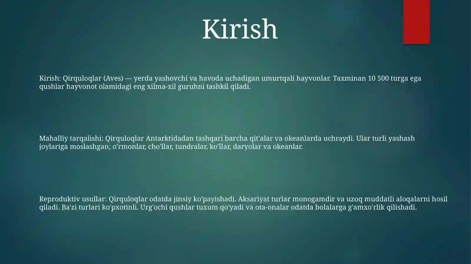 Qirquloqlarning Tabiatda Tarqalishi Kòpayish Usularai 2