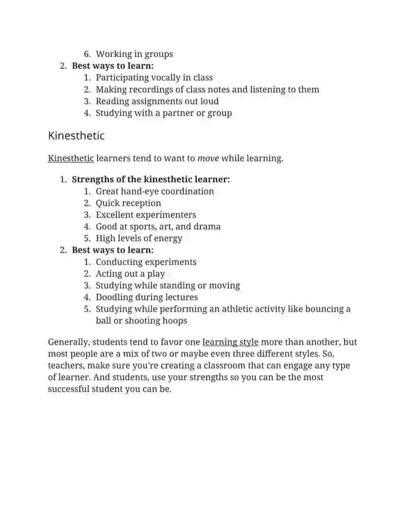 Fleming's VAK Learning Styles 2
