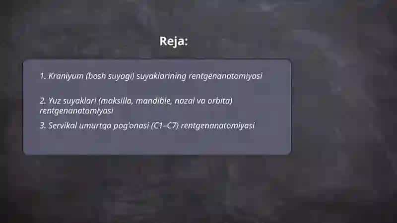 Skelet suyaklarining rentgenanatomiyasi 2