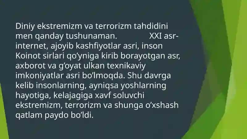 Diniy fanatizm, ekstremizm, fundamentalizm, terrorizm 2