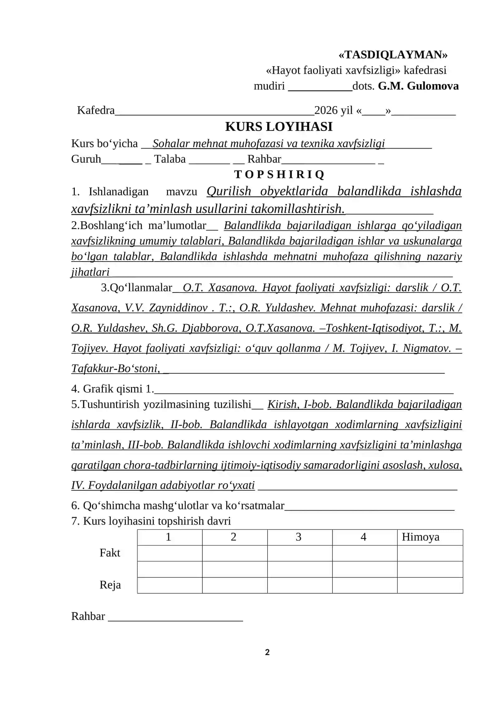 Qurilish obyektlarida balandlikda ishlashda xavfsizlikni ta’minlash usullarini takomillashtirish 2