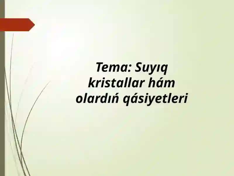 Suyıq kristallar haqqında túsinik 2