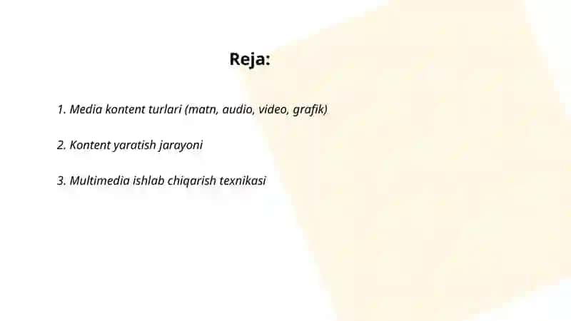 Media kontent va undan foydalanish 2