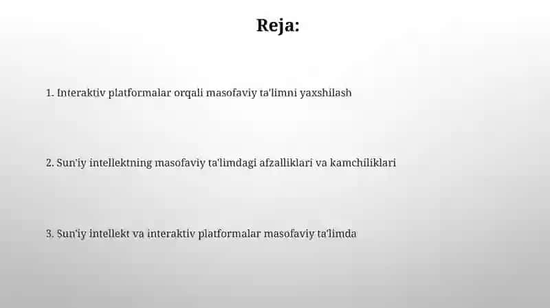 Interaktiv platformalar va Sun'iy Intellekt 2