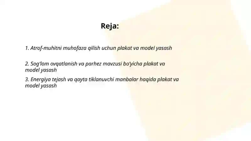 Atrof‑muhitni muhofaza qilish uchun Plakat va model yasash 2