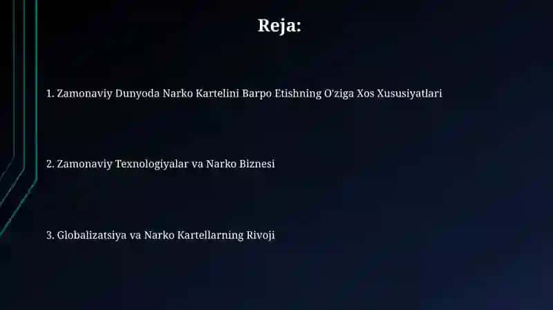 Zamonaviy Dunyoda Narko Kartelini Barpo Etishning O'ziga Xos Xususiyatlari 2