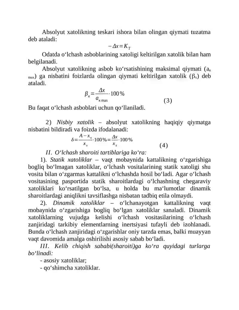 O‘lchash Xatoliklarini Aniqlashni O‘rganish 2