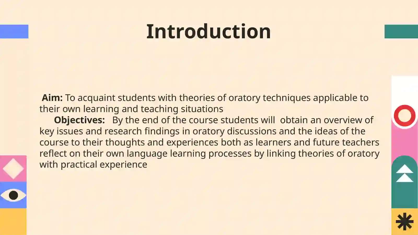 INTRODUCTION TO TEACHER’S SPEECHCULTURE 2